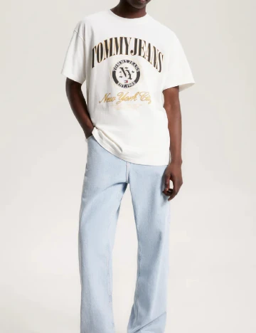 Tricou Tommy Jeans, ecru