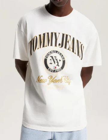 Tricou Tommy Jeans, ecru