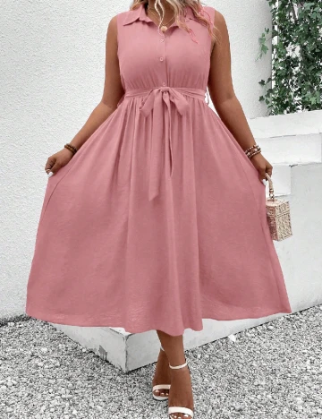 Rochie medie SHEIN CURVE, roz Roz