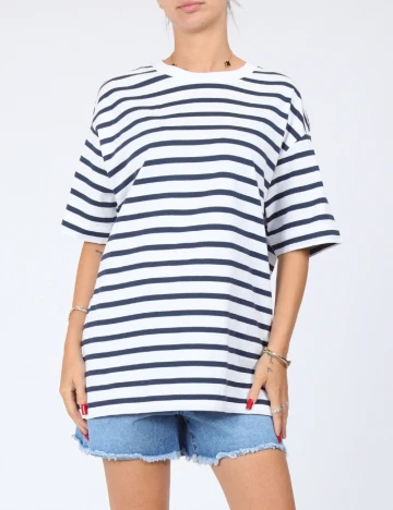 Tricou Oversize Pull&Bear, alb Alb