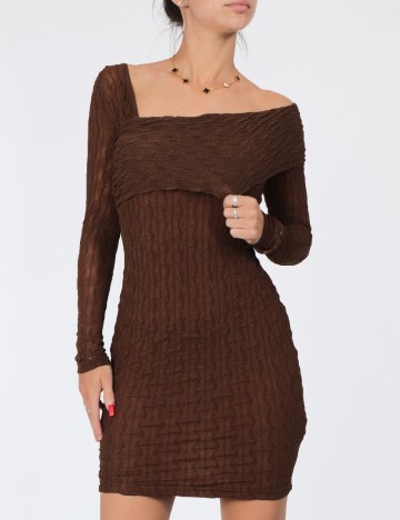 
						Rochie scurta NAANAA, maro