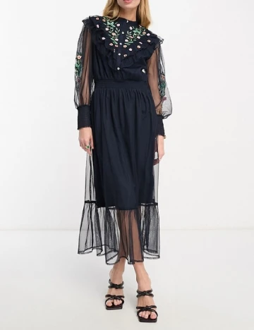 Rochie lunga French Connection, bleumarin inchis Albastru