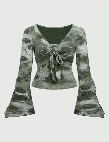 Bluza SHEIN CURVE, verde Verde