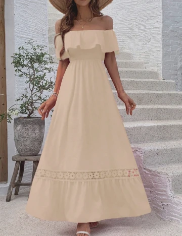 Rochie lunga SHEIN, crem Crem