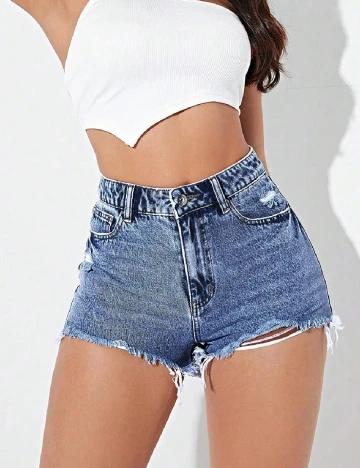 Pantaloni scurti SHEIN, albastru Albastru