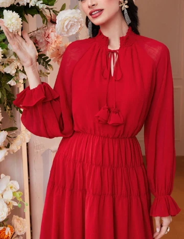 Rochie lunga SHEIN, rosu Roz