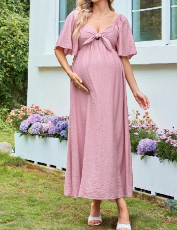 Rochie lunga SHEIN Maternity, roz Roz