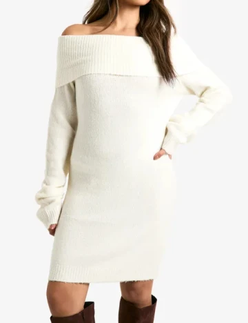 Rochie scurta Boohoo, alb