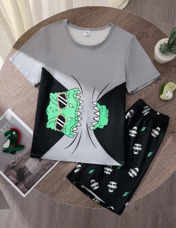 
						Pijama Shein Kids, negru
