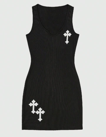 Rochie scurta Romwe, negru Negru