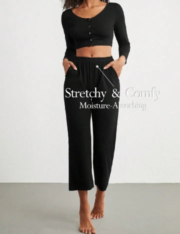 Pijama SHEIN, negru Negru