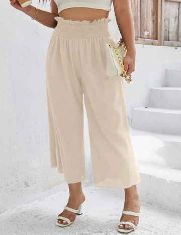 Pantaloni SHEIN CURVE, crem Crem