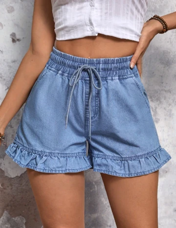 Pantaloni scurti SHEIN, albastru Albastru