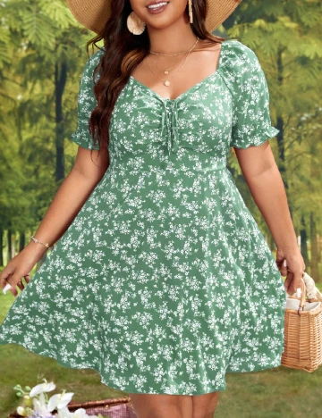Rochie scurta SHEIN CURVE, verde Verde