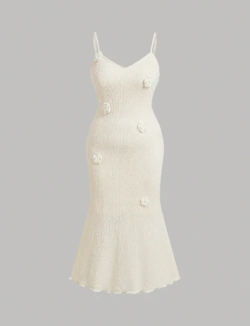 Rochie medie SHEIN CURVE, ecru Crem