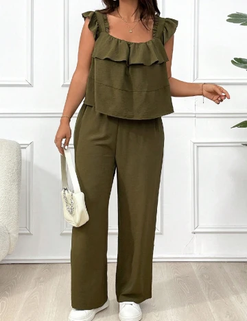 Compleu SHEIN CURVE, verde Verde