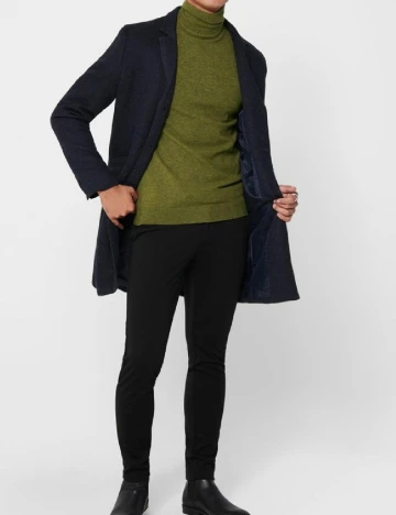 Palton Only, bleumarin Albastru