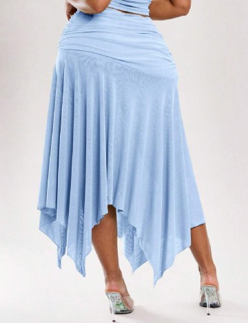 Fusta SHEIN CURVE, bleu