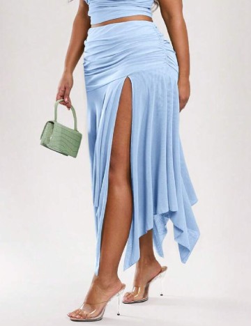 Fusta SHEIN CURVE, bleu