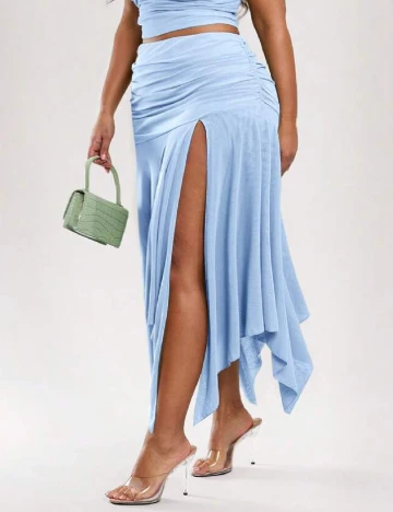 Fusta SHEIN CURVE, bleu