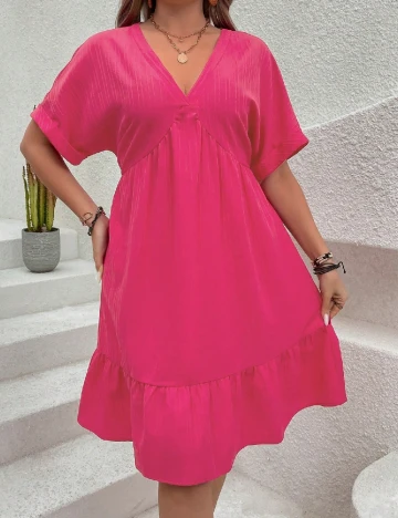 Rochie scurta SHEIN CURVE, roz