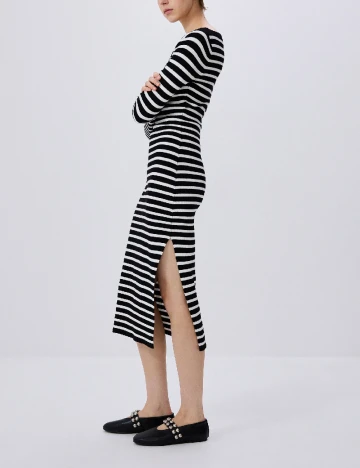 Rochie medie Reserved, alb/negru