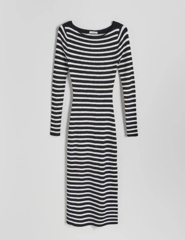 Rochie medie Reserved, alb/negru