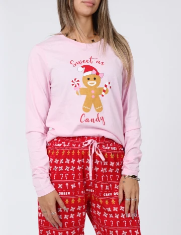 Pijama Threadbare, roz/rosu