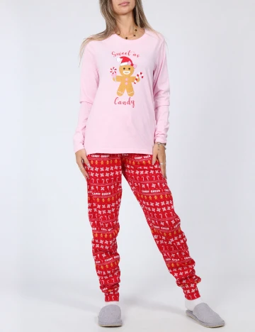 Pijama Threadbare, roz/rosu