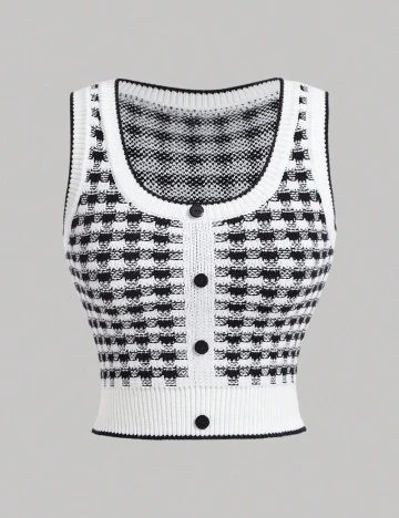 Top SHEIN, alb/negru