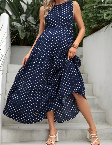 Rochie lunga SHEIN Maternity, bleumarin