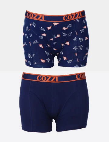 Set Boxeri 2 perechi Cozzi, bleumarin inchis Albastru