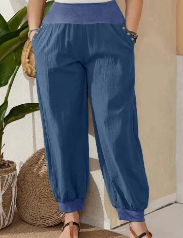 Pantaloni SHEIN CURVE, albastru