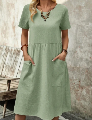 Rochie medie Emery Rose, verde