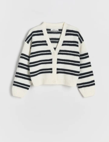 Cardigan Reserved, alb/negru