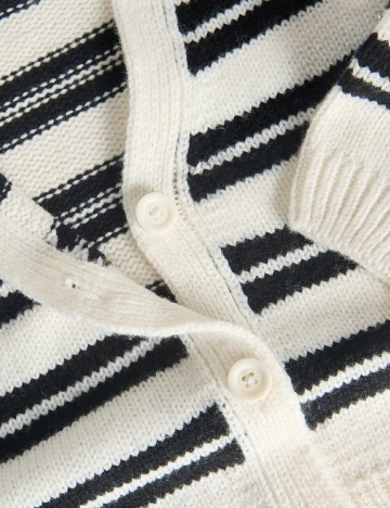 Cardigan Reserved, alb/negru