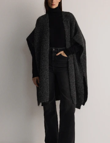 Poncho Reserved, gri inchis