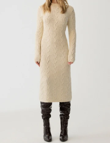 Rochie medie Reserved, crem