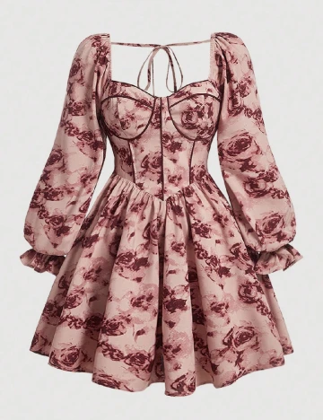 Rochie scurta SHEIN, roz pudra