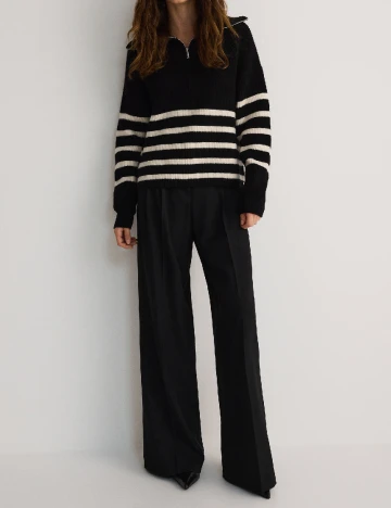 Pulover Reserved, negru/alb