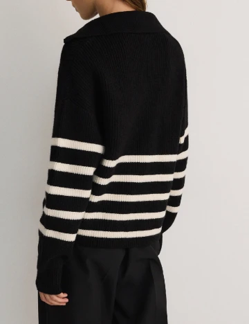 Pulover Reserved, negru/alb