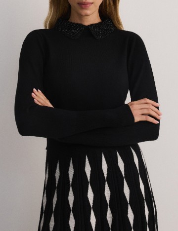 
						Pulover Reserved, negru