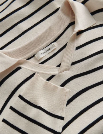 Bluza Reserved, ecru/negru