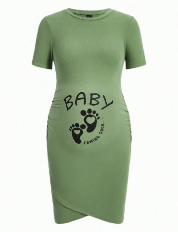 Rochie scurta SHEIN Maternity, verde Verde