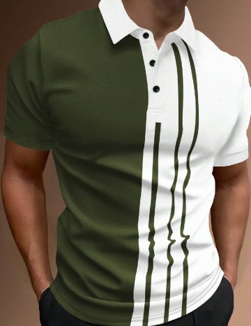 
						Tricou SHEIN, alb/verde