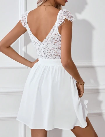 Rochie scurta SHEIN, alb Alb