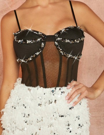 Rochie scurta SHEIN, negru/alb