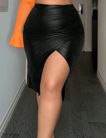 Fusta SHEIN CURVE, negru