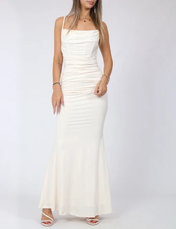 Rochie lunga Parthea, ecru