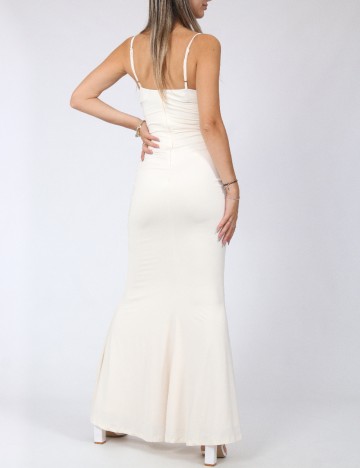 Rochie lunga Parthea, ecru